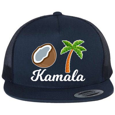 Vote Kamala Harris For President Fell Out Of A Coconut Tree Funny Gift Flat Bill Trucker Hat