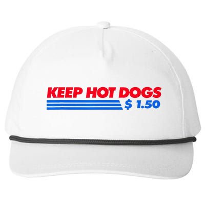 vintage Keep Hot Dogs $1.50 Snapback Five-Panel Rope Hat