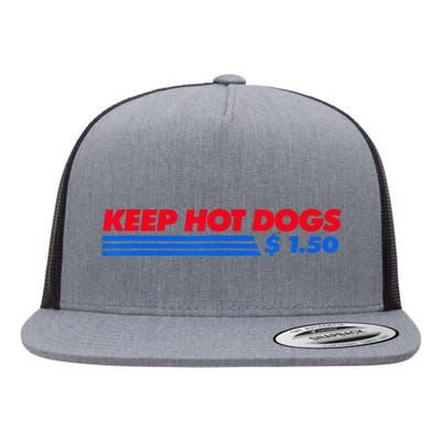 vintage Keep Hot Dogs $1.50 Flat Bill Trucker Hat