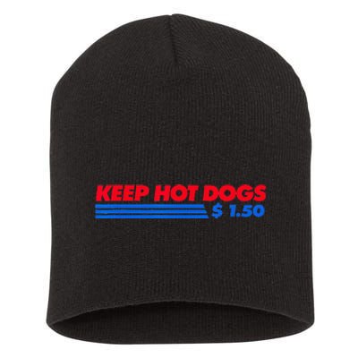 vintage Keep Hot Dogs $1.50 Short Acrylic Beanie