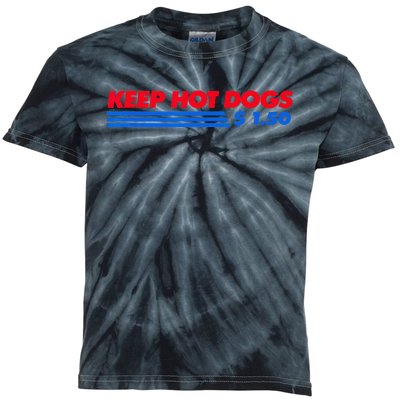 vintage Keep Hot Dogs $1.50 Kids Tie-Dye T-Shirt