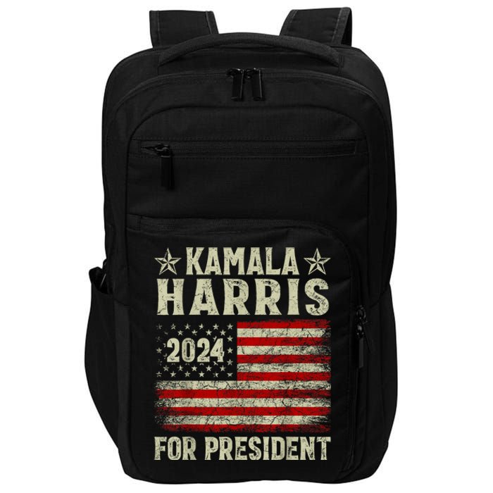 Vintage Kamala Harris 2024 For President Election Campaign Impact Tech Backpack