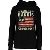 Vintage Kamala Harris 2024 For President Election Campaign Womens Funnel Neck Pullover Hood