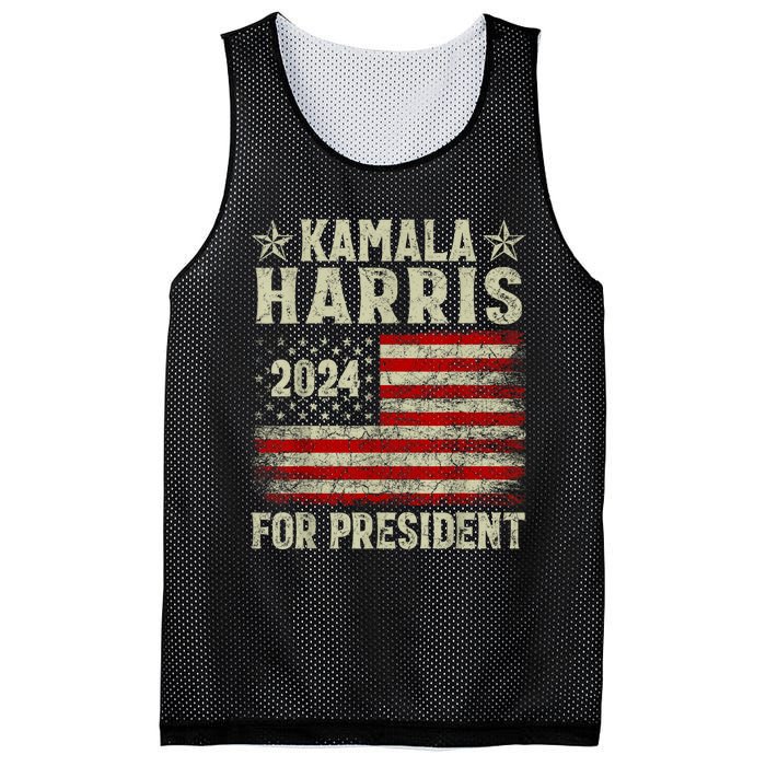 Vintage Kamala Harris 2024 For President Election Campaign Mesh Reversible Basketball Jersey Tank