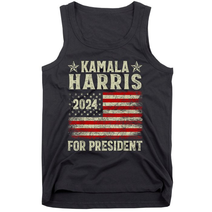 Vintage Kamala Harris 2024 For President Election Campaign Tank Top