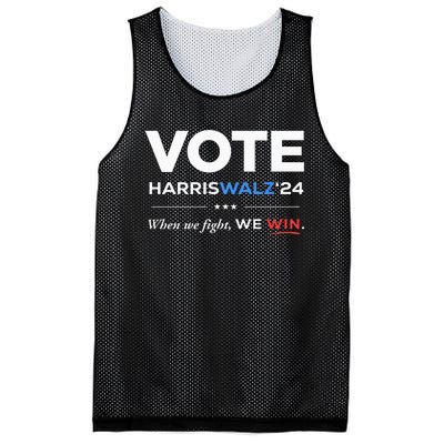 Vote Kamala Harris & Tim Walz 24 When We Fight We Win Mesh Reversible Basketball Jersey Tank