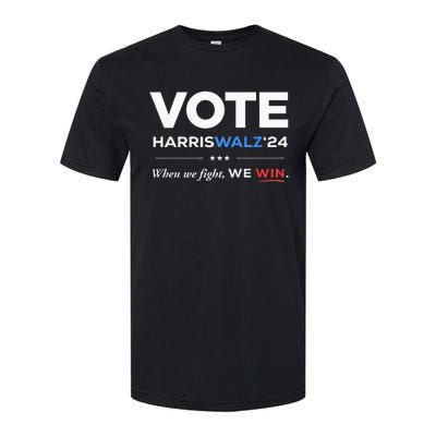 Vote Kamala Harris & Tim Walz 24 When We Fight We Win Softstyle CVC T-Shirt