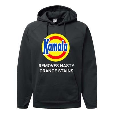 Vote Kamala Harris 2024 Removes Nasty Orange Stains Funny Performance Fleece Hoodie