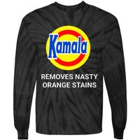 Vote Kamala Harris 2024 Removes Nasty Orange Stains Funny Tie-Dye Long Sleeve Shirt