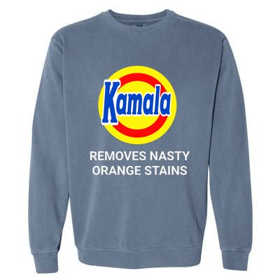 Vote Kamala Harris 2024 Removes Nasty Orange Stains Funny Garment-Dyed Sweatshirt