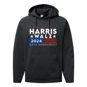 Vote Kamala Harris Tim Walz V.P Vice President 47th 2024 Performance Fleece Hoodie