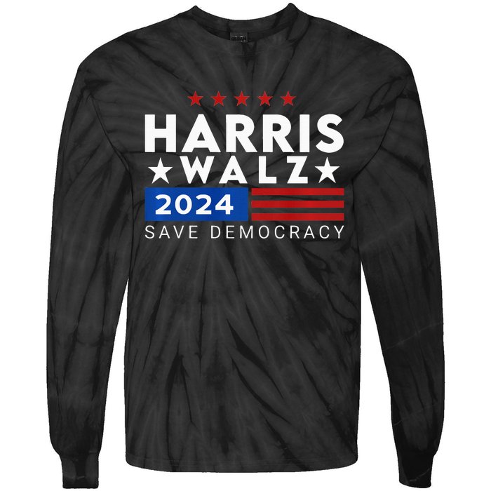 Vote Kamala Harris Tim Walz V.P Vice President 47th 2024 Tie-Dye Long Sleeve Shirt