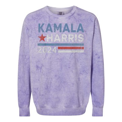 Vintage Kamala Harris 2024 For President Election Campaign Colorblast Crewneck Sweatshirt