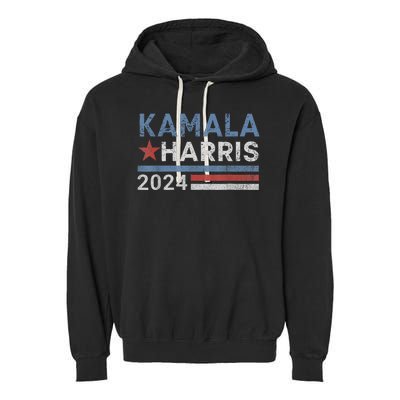 Vintage Kamala Harris 2024 For President Election Campaign Garment-Dyed Fleece Hoodie