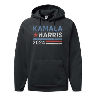 Vintage Kamala Harris 2024 For President Election Campaign Performance Fleece Hoodie