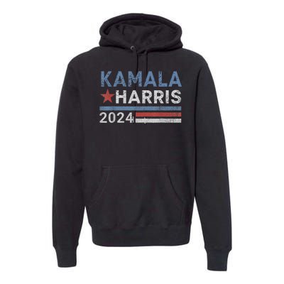 Vintage Kamala Harris 2024 For President Election Campaign Premium Hoodie