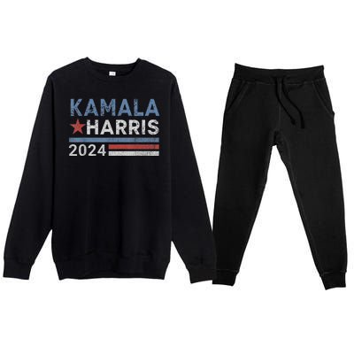 Vintage Kamala Harris 2024 For President Election Campaign Premium Crewneck Sweatsuit Set