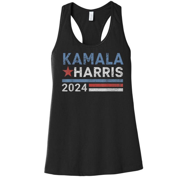 Vintage Kamala Harris 2024 For President Election Campaign Women's Racerback Tank