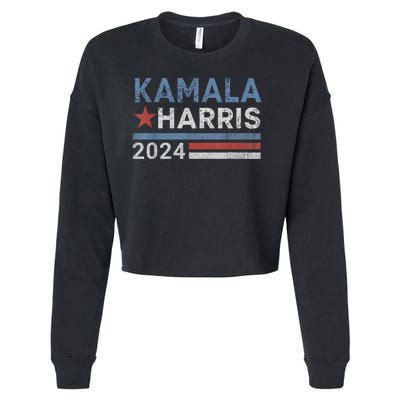 Vintage Kamala Harris 2024 For President Election Campaign Cropped Pullover Crew