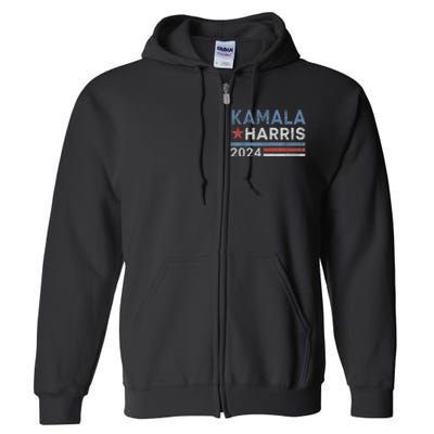 Vintage Kamala Harris 2024 For President Election Campaign Full Zip Hoodie