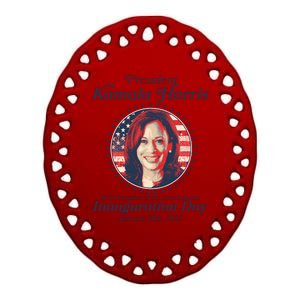 Vote Kamaia Harris 2024 Inauguration Day 2025 Ceramic Oval Ornament