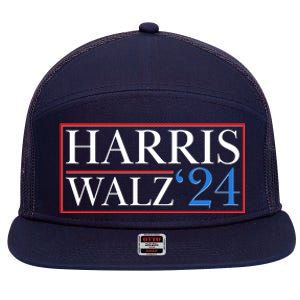 Vote Kamala Harris Tim Walz 2024 Election 7 Panel Mesh Trucker Snapback Hat