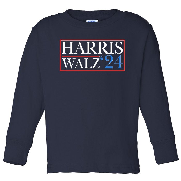 Vote Kamala Harris Tim Walz 2024 Election Toddler Long Sleeve Shirt