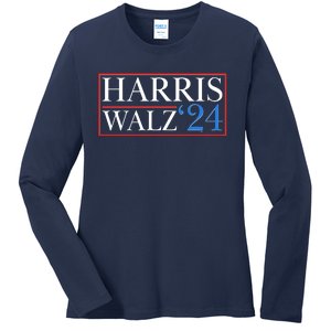 Vote Kamala Harris Tim Walz 2024 Election Ladies Long Sleeve Shirt