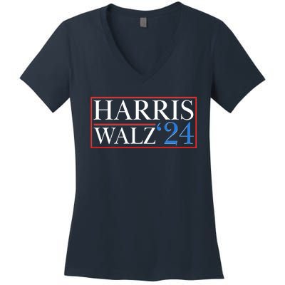 Vote Kamala Harris Tim Walz 2024 Election Women's V-Neck T-Shirt