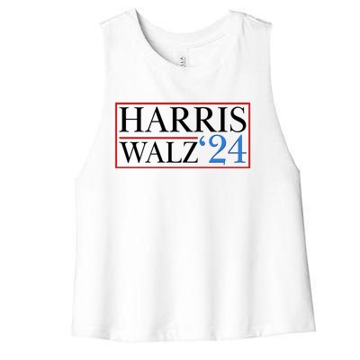 Vote Kamala Harris Tim Walz 2024 Election Women's Racerback Cropped Tank