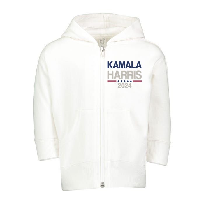 Vintage Kamala Harris 2024 Cute Toddler Zip Fleece Hoodie