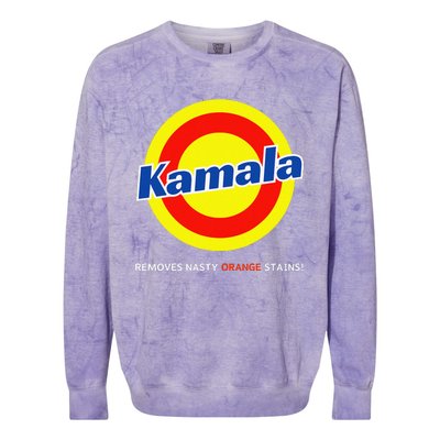 Vote Kamala Harris Removes Nasty Orange Stains Detergent Fun Gift Colorblast Crewneck Sweatshirt