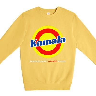 Vote Kamala Harris Removes Nasty Orange Stains Detergent Fun Gift Premium Crewneck Sweatshirt