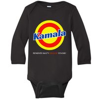 Vote Kamala Harris Removes Nasty Orange Stains Detergent Fun Gift Baby Long Sleeve Bodysuit