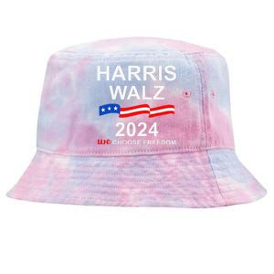 Vote Kamala Harris Tim Walz 2024 President We Choose Freedom Tie-Dyed Bucket Hat