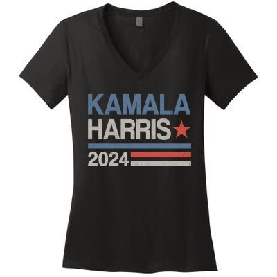 Vintage Kamala Harris 2024 For President Election Campaign Women's V-Neck T-Shirt