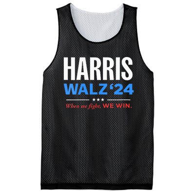 Vote Kamala Harris & Tim Walz 24 When We Fight We Win Mesh Reversible Basketball Jersey Tank