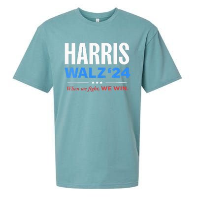 Vote Kamala Harris & Tim Walz 24 When We Fight We Win Sueded Cloud Jersey T-Shirt