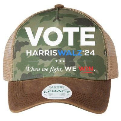 Vote Kamala Harris & Tim Walz 24 When We Fight We Win Legacy Tie Dye Trucker Hat