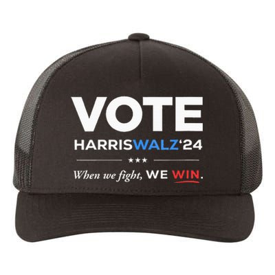 Vote Kamala Harris & Tim Walz 24 When We Fight We Win Yupoong Adult 5-Panel Trucker Hat