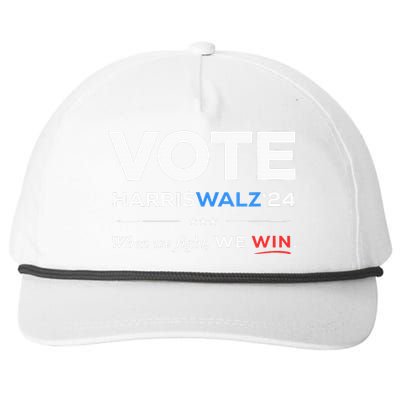 Vote Kamala Harris & Tim Walz 24 When We Fight We Win Snapback Five-Panel Rope Hat