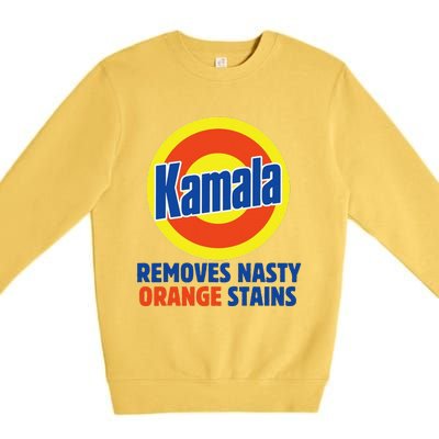 Vote Kamala Harris 2024 Removes Nasty Orange Stains Funny Premium Crewneck Sweatshirt