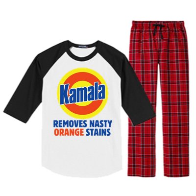 Vote Kamala Harris 2024 Removes Nasty Orange Stains Funny Raglan Sleeve Pajama Set