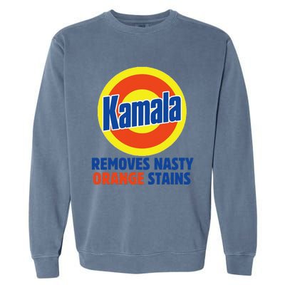 Vote Kamala Harris 2024 Removes Nasty Orange Stains Funny Garment-Dyed Sweatshirt