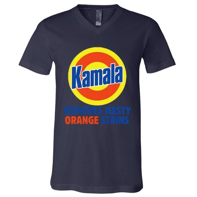 Vote Kamala Harris 2024 Removes Nasty Orange Stains Funny V-Neck T-Shirt