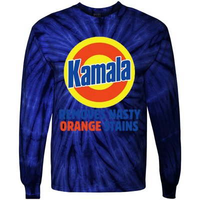 Vote Kamala Harris 2024 Removes Nasty Orange Stains Funny Tie-Dye Long Sleeve Shirt