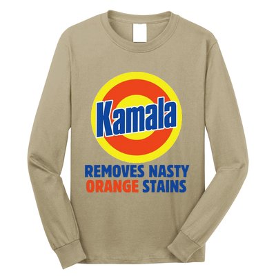 Vote Kamala Harris 2024 Removes Nasty Orange Stains Funny Long Sleeve Shirt