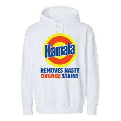 Vote Kamala Harris 2024 Removes Nasty Orange Stains Funny Garment-Dyed Fleece Hoodie