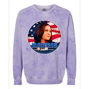 Vote Kamala Harris 2024 Election Emblem Colorblast Crewneck Sweatshirt