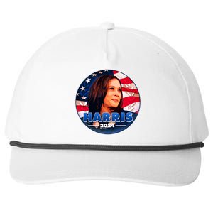 Vote Kamala Harris 2024 Election Emblem Snapback Five-Panel Rope Hat